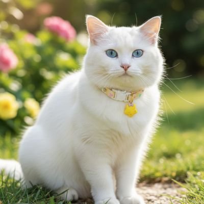 Collier chat jaune