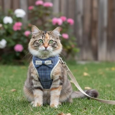 Harnais chat bleu