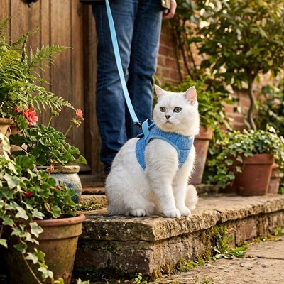 Harnais Chat bleu