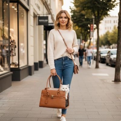 Sac de tansport pour chat marron